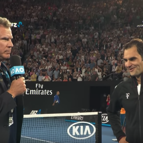 Watch: Will Ferrell interviews Roger Federer