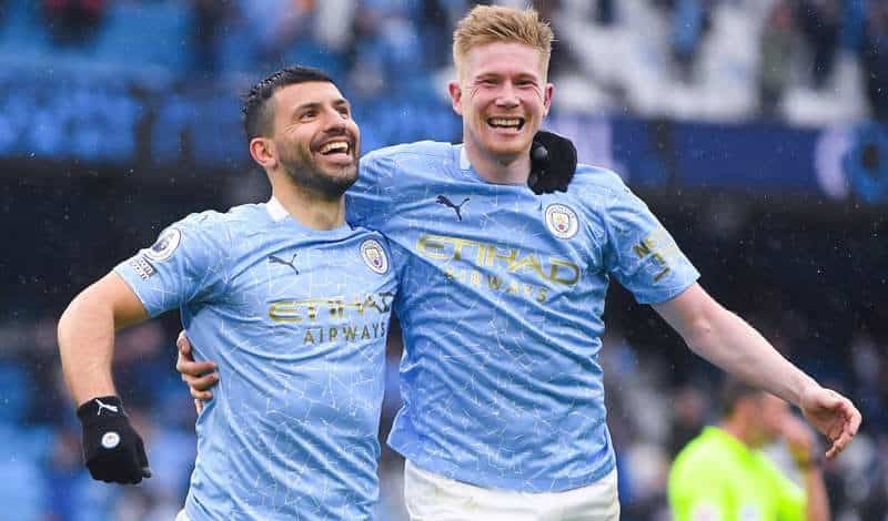 You are currently viewing Aguero bags double on farewell as Man City smash Everton