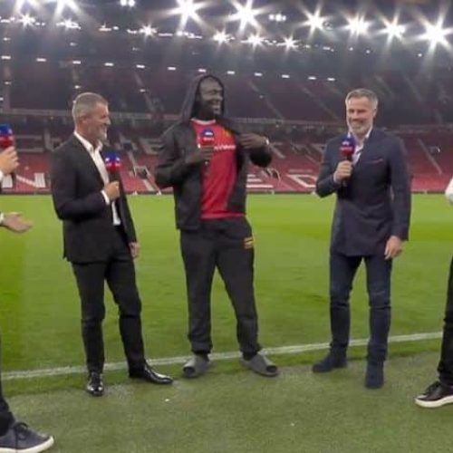 Watch: Stormzy gatecrashes Sky Sports pitchside coverage after Man Utd win