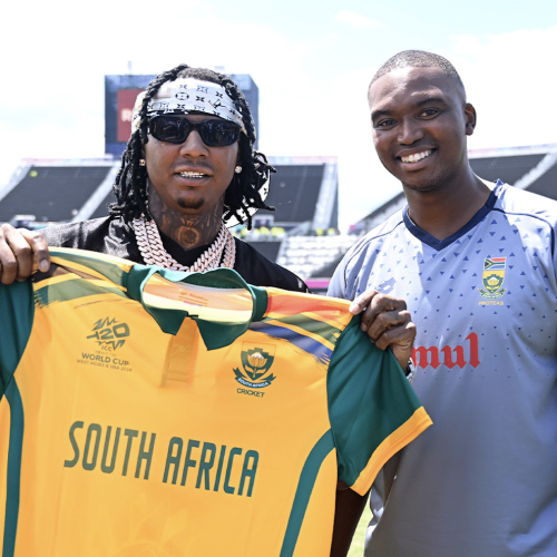 American rapper Moneybagg Yo shows his support to Proteas