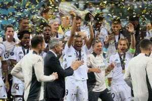 Read more about the article Mbappe scores on debut as Real Madrid win UEFA Super Cup