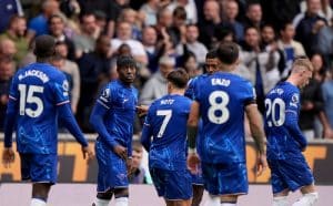 Read more about the article Madueke hits hat-trick as Chelsea hit Wolves for six