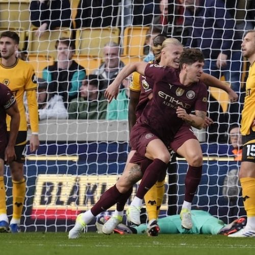 Stones nets winner as Man City edge Wolves