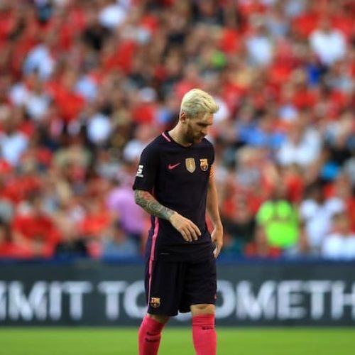 Tearful Lionel Messi gets standing ovation as he says goodbye to Barcelona